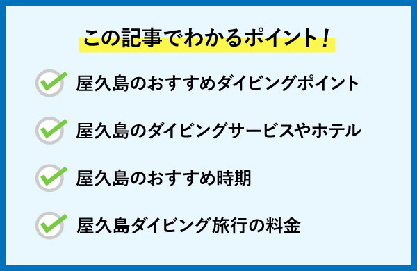 屋久島のダイビング情報