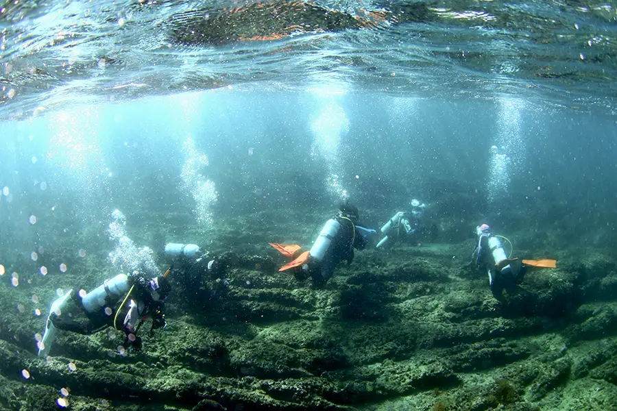 海ごみを回収するダイバーチーム