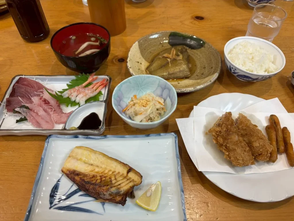 柏島ダイビング後の食事