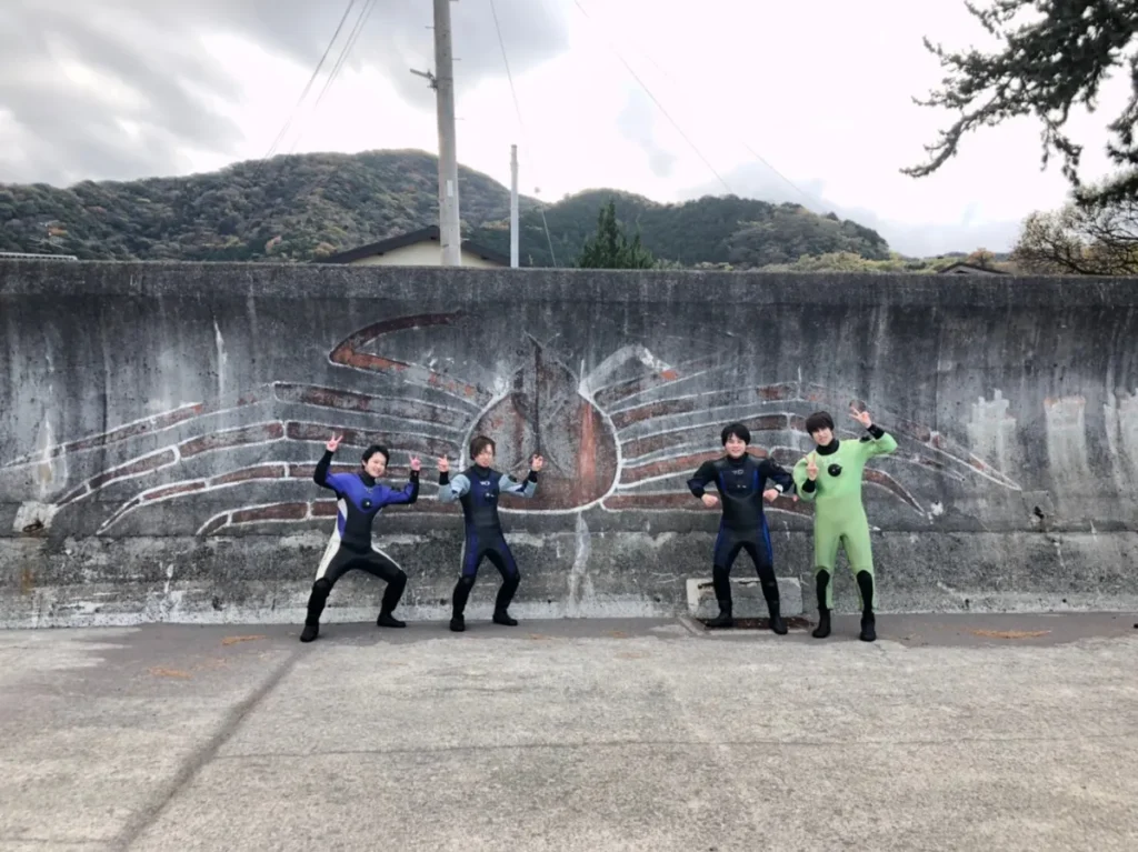 井田ダイビングの記念撮影スポット